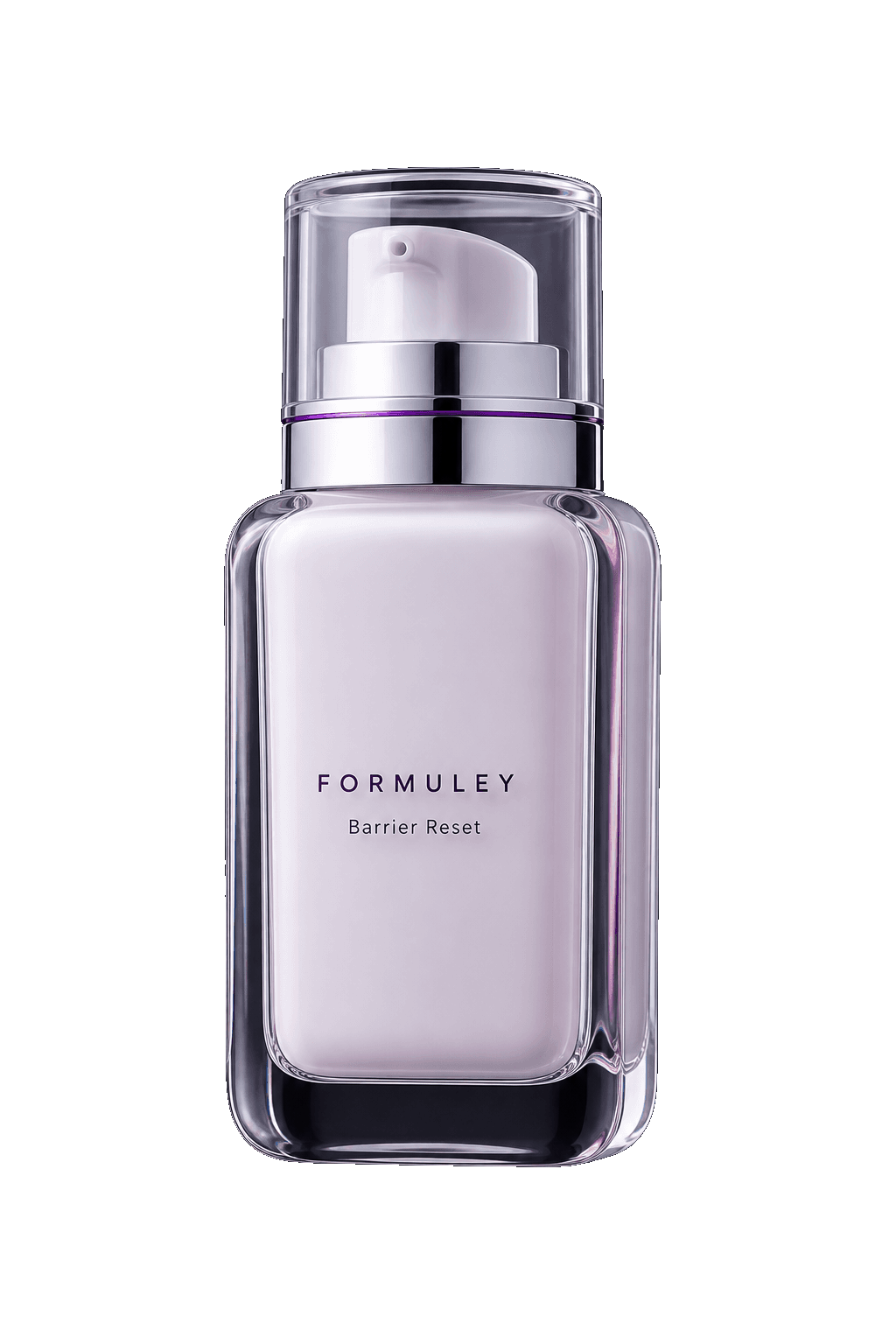 Barrier Reset Serum in a soft violet airless bottle
